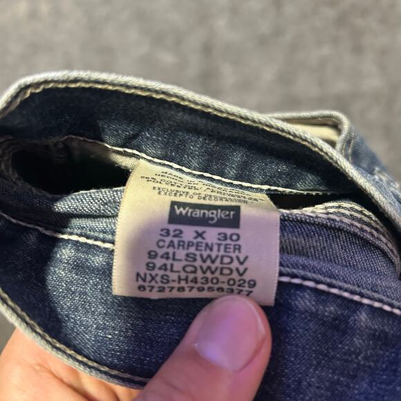 Wrangler Carpenter Jeans Blue Denim Workwear Utility Pants 32x30 - Picture 6 of 6